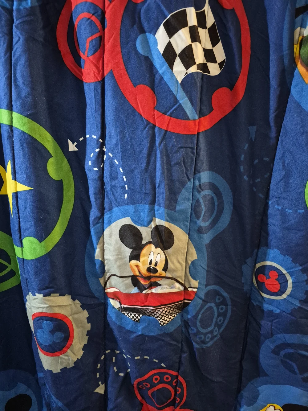 Disney Mickey Road Racer Blue & Red Kids Throw Blanket